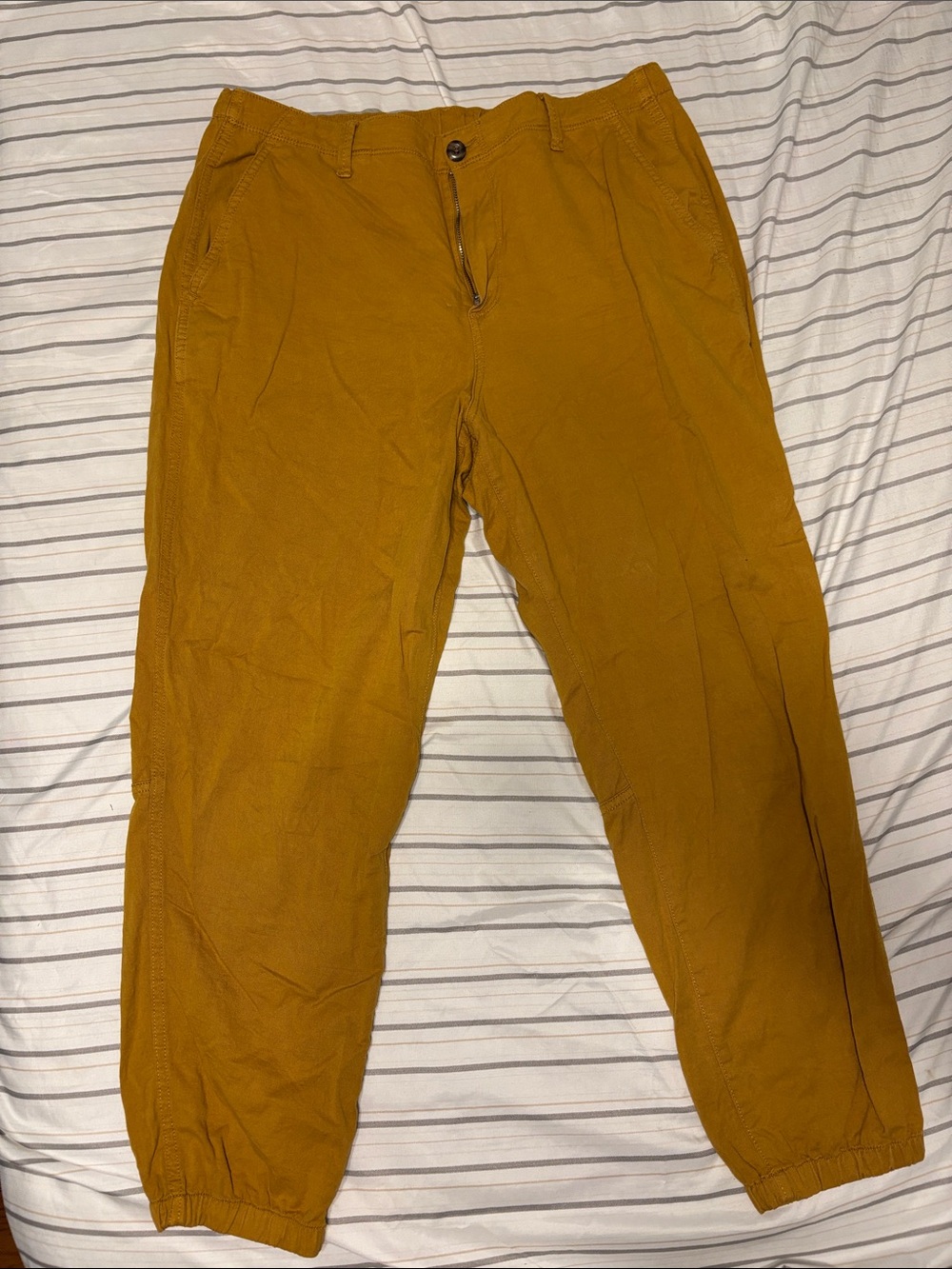 GAP Womens Mustard Elastic-Hem Jogger Pants